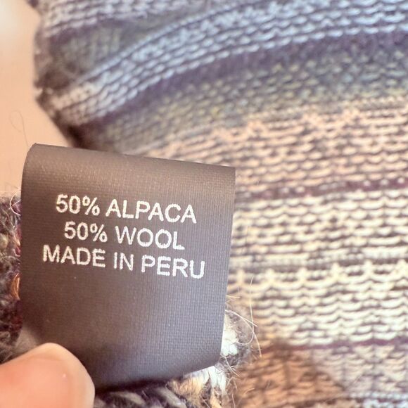 Indigenous One Weave Alpaca Wool Sweater with Front Tie Size Small - Picture 11 of 14